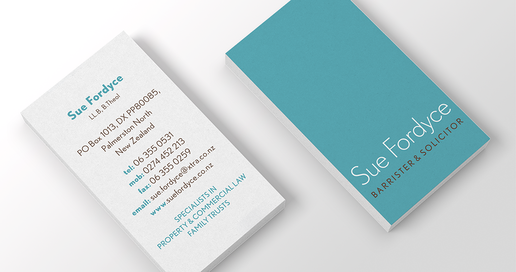 Sue Fordyce business cards design