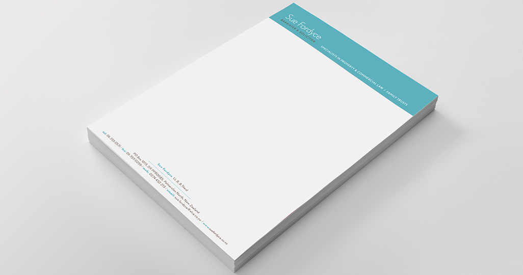 Sue Fordyce letterhead design